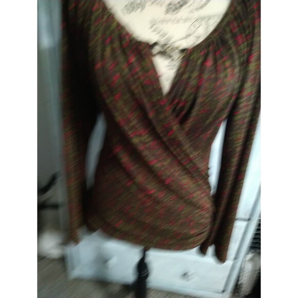 Bisou Bisou Off Shoulder Long Sleeve Blouse Small Y2K Boho Hippie - Picture 4 of 9